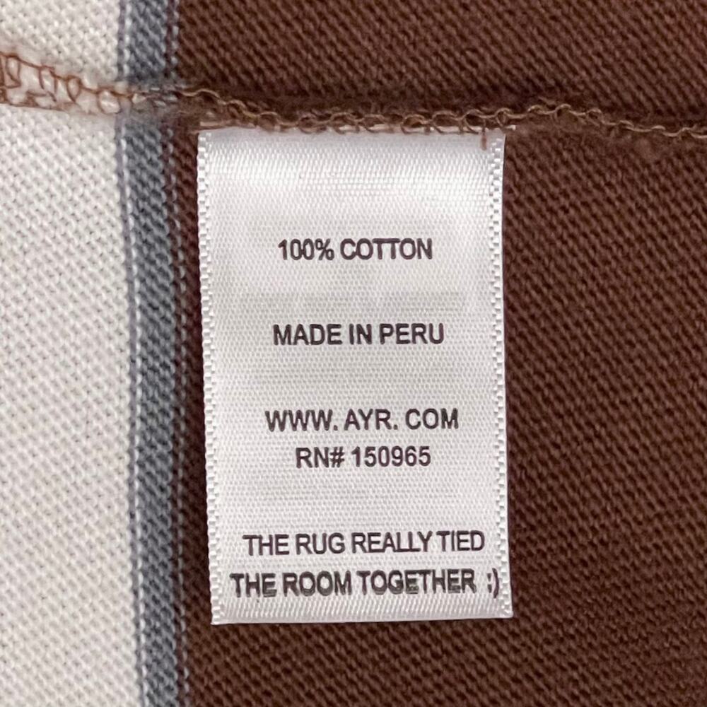 AYR Brown & White Striped Long Sleeve Cotton Top – Size XS - Picture 3 of 7